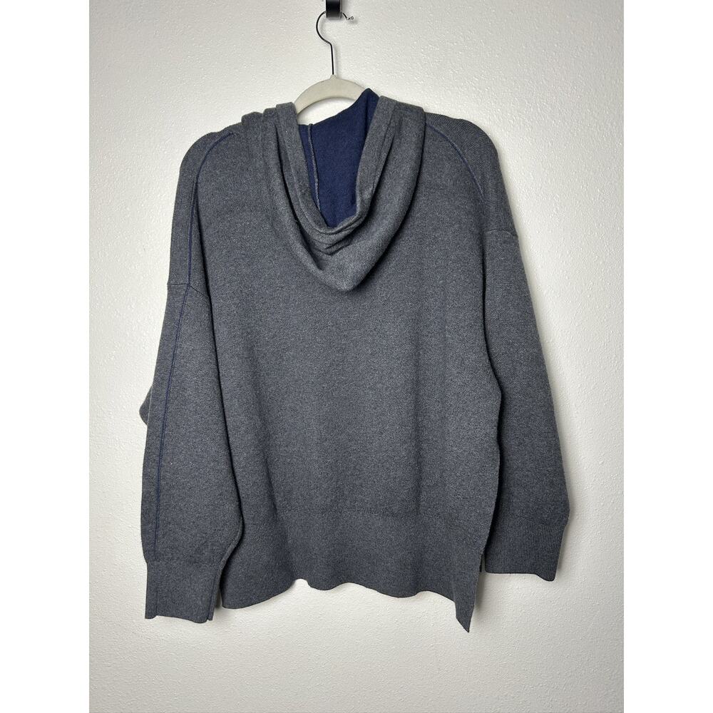 Proenza Schouler White Label Gray Cleo Oversized Hooded Sweatshirt Sz XS - Picture 2 of 6